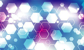 blue and purple hexagonal vector ba